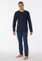 Pigiama lungo in cotone biologico con fantasia di colore blu notte - Casual Nightwear