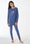Long pyjamas Organic Cotton horse print stars denim blue - Horse World