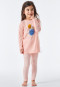 Pajamas long organic cotton stripes owl polka dots peach - Natural Love