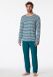Pyjama long Cotton biologique rayures bleu jean - Casual Nightwear