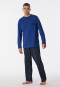 Pajamas long organic cotton stripes navy - Comfort Nightwear