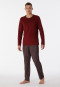 Pyjama lang biologisch katoen gestreept terracotta - selected! premium