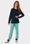 Pigiama lungo in cotone biologico di colore verde menta con motivo a pois - Nightwear