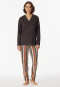 Pyjama lang biologisch katoen V-hals antraciet - Comfort Nightwear