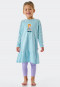 Pajamas long organic cotton flounce leggings ice princess gemstones aqua - Girls World