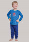 Long pyjama bleu à rayures avec bords-côtes, requin et sabres - Capt´n Sharky