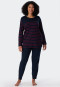 pajamas long stripes cuffs midnight blue - red - selected! premium inspiration