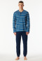 Lange pyjama knoopsluiting donkerblauw - Casual Nightwear