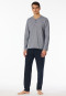 Pyjama lange knoopsluiting nachtblauw - Casual Essentials