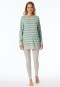 Pyjama long rayures leggings vert chiné - Casual Essentials
