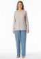 Schlafanzug lang sand gemustert - Comfort Essentials