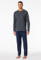 Schlafanzug lang Streifen anthrazit - Casual Essentials