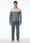 Schlafanzug lang Streifen jeansblau - Casual Nightwear