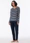 Midnight blue long striped pajamas - Casual Essentials