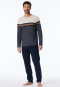 Schlafanzug lang Streifen nachtblau - Casual Nightwear