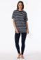 Pyjama lang T-shirt legging gestreept nachtblauw - Casual Essentials