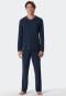 Pyjama lang Tencel V-hals strepen donkerblauw - Selected! Premium