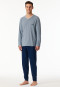 Pyjamas long pyjamas v-neck cuffs dark blue - 95/5