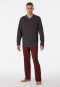 Pyjama lang V-hals pied-de-poule antraciet - Comfort Essentials