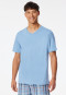 Shirt short sleeve v-neckline pacific blue - Mix+Relax