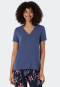 Shirt short-sleeved Henley button placket admiral blue - Mix+Relax