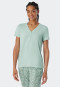 Shirt kurzarm Henley Knopfleiste mint - Mix+Relax