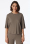 Tee-shirt manches courtes interlock coton bio taupe - Mix+Relax