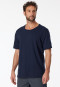 shirt short sleeve crew neck dark blue - Mix & Relax cotton