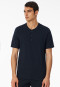 Shirt short sleeve button placket midnight blue - Mix+Relax