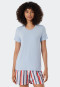 Shirt korte mouwen modal hemelsblauw - Mix+Relax