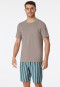 Shirt short sleeve Organic Cotton stripes brown gray - Mix+Relax