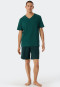 Shirt kurzarm Organic Cotton V-Ausschnitt dunkelgrün - Mix+Relax