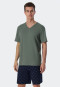 Shirt kurzarm Organic Cotton V-Ausschnitt jade - Mix+Relax