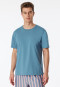 T-shirt manches courtes encolure arrondie bleu gris - Mix &Relax Cotton