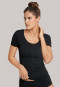 Short-sleeved seamless shirt bamboo black - Active Mesh Bamboo