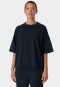 Shirt korte mouwen Tencel duurzaam oversized donkerblauw - Mix+Relax