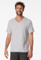 Shirt kurzarm V-Ausschnitt grau-meliert - Mix+Relax