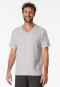 Shirt short-sleeve V-neck heather grey - Mix + Relax