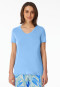 Shirt kurzarm V-Ausschnitt hellblau - Mix+Relax