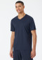 Shirt kurzarm V-Ausschnitt nachtblau - Mix+Relax