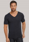 T-shirt bleu nuit à manches courtes avec col en V - Personal Fit