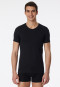 Maglia scollo a V manica corta, di colore nero - Long Life Cotton