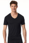 Shirt short sleeve v-neckline black - Premium Modal