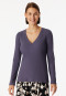Shirt langarm Doppelripp Druckknöpfe indigo - Mix+Relax