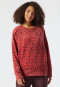 Shirt long-sleeved fleece sustainable animal print light red - Mix+Relax Lounge