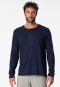 Shirt lange mouwen jersey knoopjespad donkerblauw - Mix+Relax