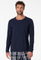 Long-sleeved shirt crew neck dark blue - Mix & Relax Cotton