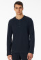 Shirt lange mouwen knoopsluiting nachtblauw - Mix+ Relax