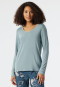 Shirt long-sleeved modal V-neck gray-blue - Mix+Relax