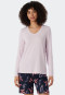 Shirt long-sleeved modal V-neck powder pink - Mix+Relax